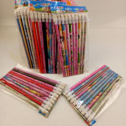 2元店10支铅笔袋装文具店两元小商品批发学生带橡皮擦铅笔